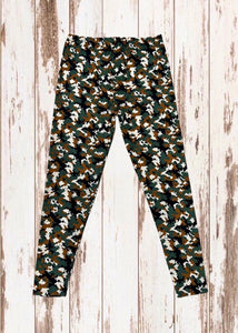 Buttery Soft Leggings - Digi Camo Olive Green/Tan