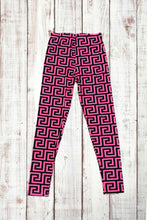 Load image into Gallery viewer, Buttery Soft Leggings - Pink &amp; Black Geometric
