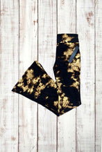 Load image into Gallery viewer, Buttery Soft Flared Leggings - Dark Tie Dye Gold/Black
