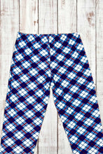 Load image into Gallery viewer, Buttery Soft Leggings - Diamond Plaid Blue/White
