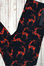 Load image into Gallery viewer, Buttery Soft Leggings - Holiday Plaid Reindeer
