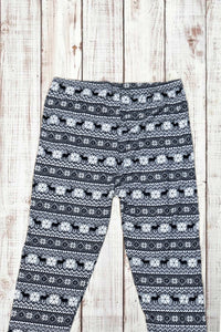 Buttery Soft Leggings - Holiday Gray Fair Isle