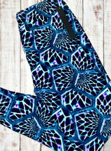 Load image into Gallery viewer, Buttery Soft Leggings - Blue &amp; Purple Geometric
