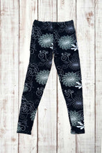 Load image into Gallery viewer, Buttery Soft Leggings - Black &amp; White Floral Outlines
