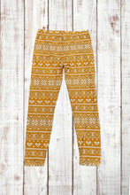 Load image into Gallery viewer, Buttery Soft Leggings - Holiday Mustard Yellow Fair Isle
