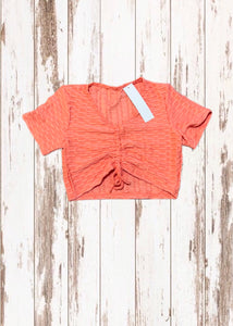 TikTok Shorts & Crop Top - Coral Orange