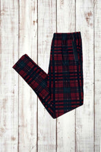 Load image into Gallery viewer, Buttery Soft Leggings - Deep Red/Hunter Green Plaid
