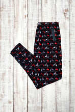 Load image into Gallery viewer, Buttery Soft Leggings - Holiday Reindeer Black Gray &amp; Red
