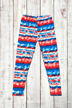 Load image into Gallery viewer, Buttery Soft Leggings - Tie Dye Red/White/Blue
