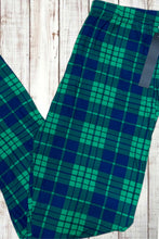 Load image into Gallery viewer, Buttery Soft Leggings - Green/Blue Plaid
