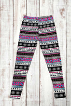 Load image into Gallery viewer, Buttery Soft Leggings - Holiday Pink Fair Isle
