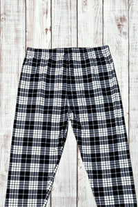 Buttery Soft Leggings - Classic Black/White Plaid