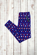 Load image into Gallery viewer, Buttery Soft Leggings - Red White &amp; Blue Christmas
