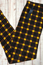 Load image into Gallery viewer, Buttery Soft Leggings - Yellow/Brown/Black Graph Plaid
