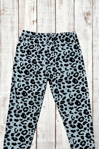 Buttery Soft Leggings - Gray Leopard