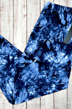 Load image into Gallery viewer, Buttery Soft Capri Leggings - Blue Tie Dye
