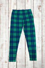 Load image into Gallery viewer, Buttery Soft Leggings - Green/Blue Plaid
