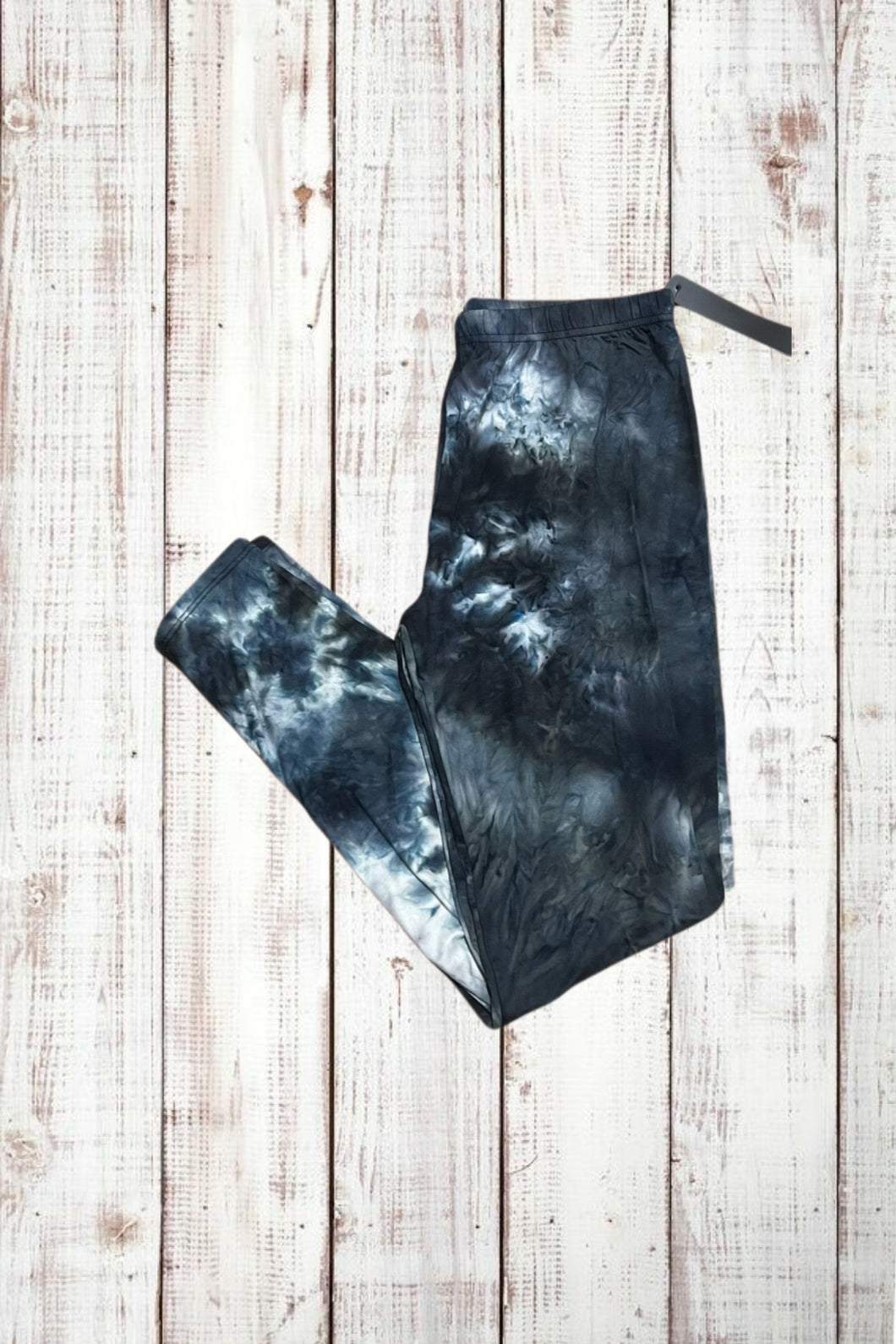 Buttery Soft Leggings - Tie Dye Navy Blue/Gray/Black