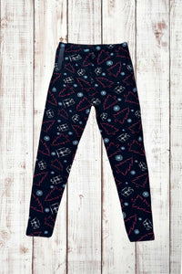 Buttery Soft Leggings - Christmas Trees on Black