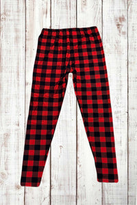 Buttery Soft Leggings - Classic Buffalo Plaid