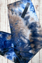 Load image into Gallery viewer, Buttery Soft Capri Leggings - Blue/Tan Tie Dye
