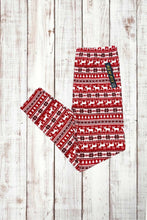 Load image into Gallery viewer, Buttery Soft Leggings - Holiday Red Fair Isle
