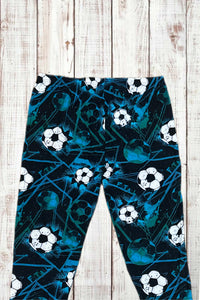 Buttery Soft Leggings - Soccer Print