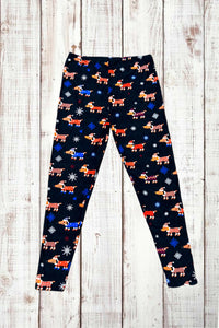 Buttery Soft Leggings - Christmas Dachshunds