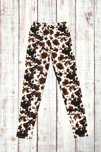 Load image into Gallery viewer, Buttery Soft Leggings - Mooo Brown Cowhide
