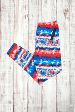 Load image into Gallery viewer, Buttery Soft Leggings - Tie Dye Red/White/Blue
