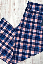 Load image into Gallery viewer, Buttery Soft Lounge Pants - Pink/Blue Plaid
