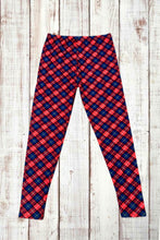 Load image into Gallery viewer, Buttery Soft Leggings - Diamond Plaid Red/Navy
