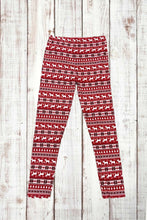 Load image into Gallery viewer, Buttery Soft Leggings - Holiday Red Fair Isle
