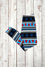 Load image into Gallery viewer, Buttery Soft Leggings - Holiday Blue &amp; White Stripe
