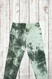 Buttery Soft Leggings - Tie Dye Olive Green