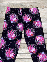 Load image into Gallery viewer, Buttery Soft Leggings - Pink &amp; Black Unicorns
