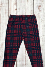 Load image into Gallery viewer, Buttery Soft Leggings - Deep Red/Hunter Green Plaid
