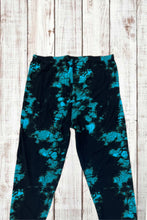 Load image into Gallery viewer, Buttery Soft Leggings - Dark Tie Dye Aqua/Black
