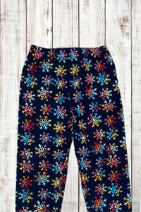 Buttery Soft Leggings - Rainbow Snowflakes