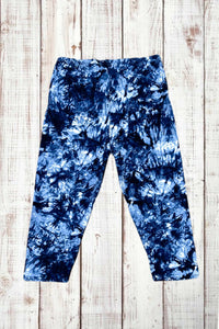 Buttery Soft Capri Leggings - Blue Tie Dye