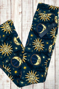 Buttery Soft Flared Leggings - Moon, Sun, Stars Oh My!