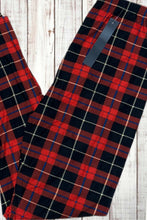 Load image into Gallery viewer, Buttery Soft Leggings - Red/Black/Blue Plaid
