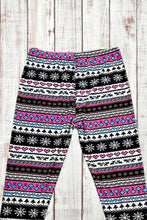 Load image into Gallery viewer, Buttery Soft Leggings - Holiday Pink Fair Isle
