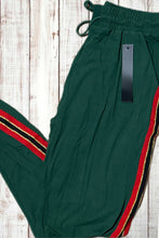 Load image into Gallery viewer, Buttery Soft Joggers - Green w/ Red Stripes
