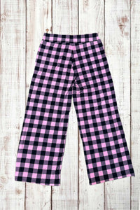 Buttery Soft Lounge Pants - Pink Checkerboard Plaid