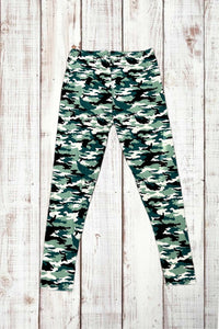 Buttery Soft Leggings - Soft Green Camo