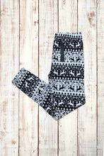 Load image into Gallery viewer, Buttery Soft Leggings - Holiday Black &amp; White Fair Isle
