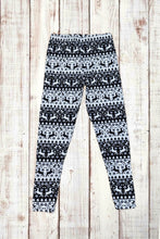 Load image into Gallery viewer, Buttery Soft Leggings - Holiday Black &amp; White Fair Isle
