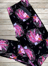 Load image into Gallery viewer, Buttery Soft Leggings - Pink &amp; Black Unicorns
