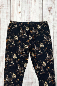 Buttery Soft Leggings - Brown & Black Floral